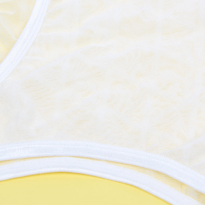 Bodysuit - 2 Pcs Mesh Chain Lingerie with Garter Belt