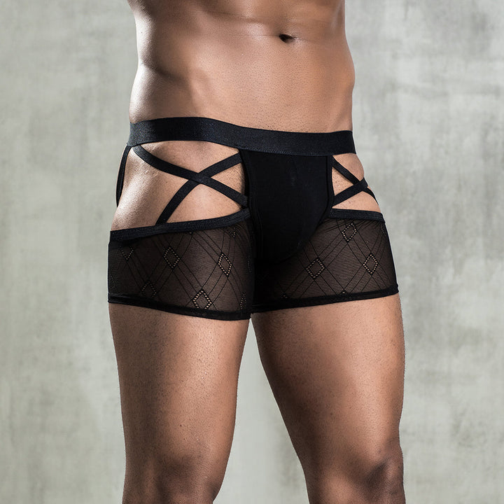 Skivvies - Black Sexy Male Crossed Underwear