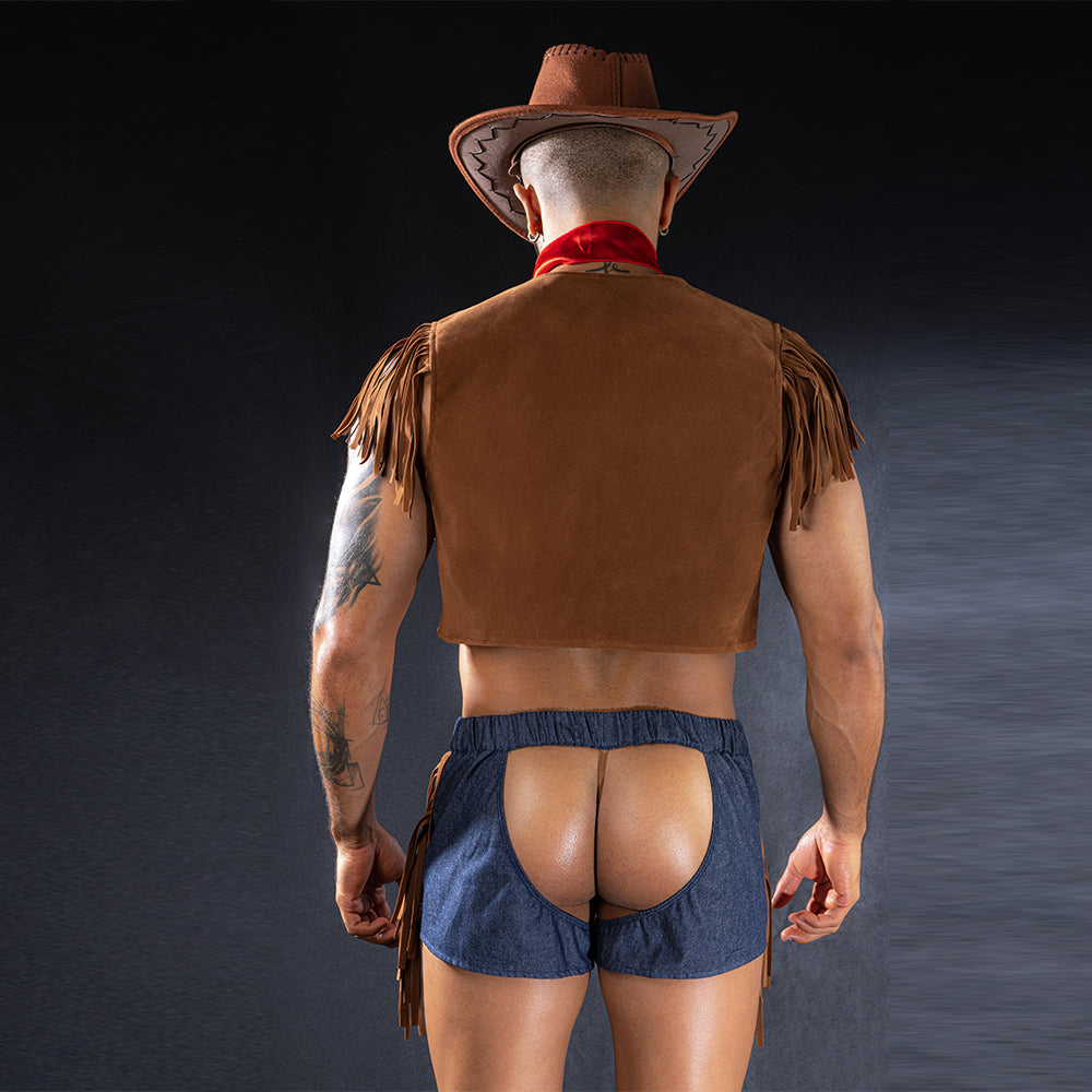 Gentsuit - 4 Pcs Cowboy Hollow Underwear Costume Set