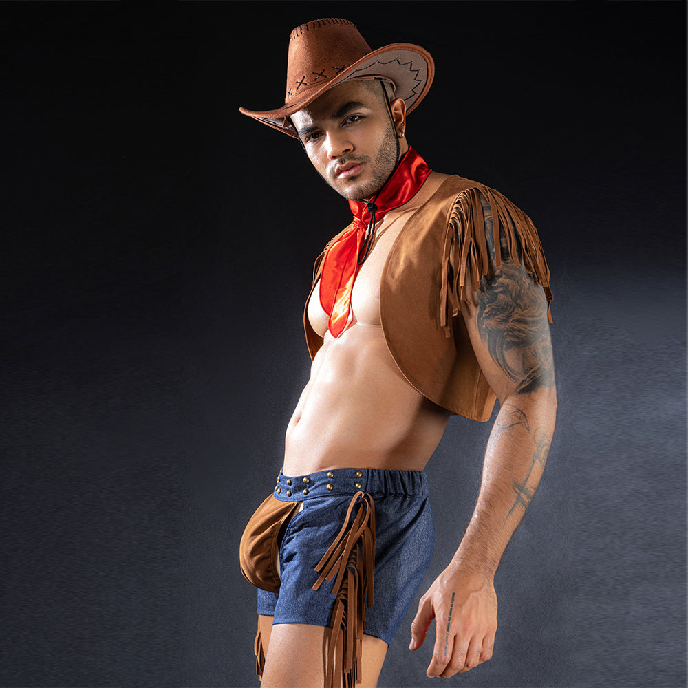 Gentsuit - 4 Pcs Cowboy Hollow Underwear Costume Set