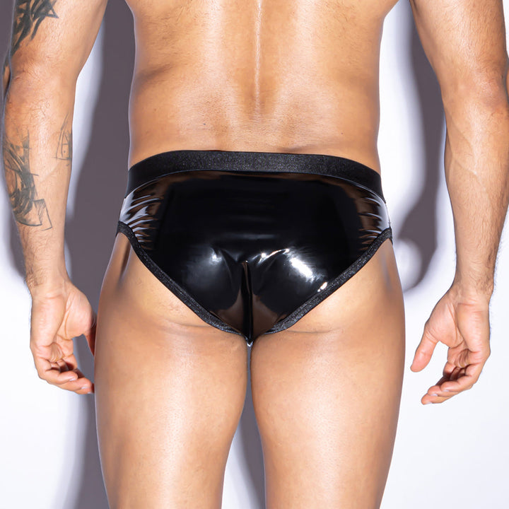 Skivvies - Black Elastic Straps Male Semi-Transparent Underwear