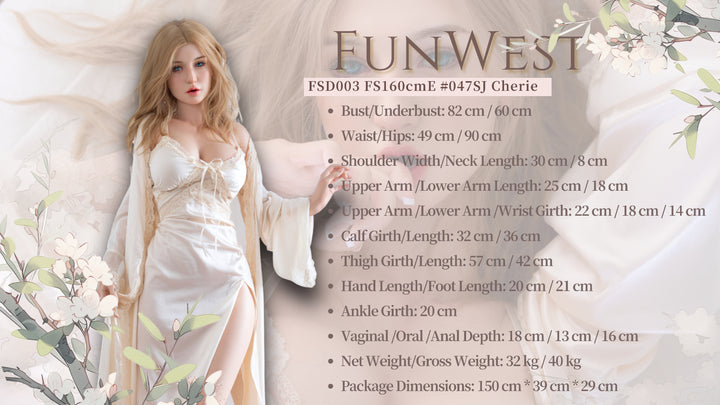 FunWest Poupée 160 cm E Silicone - Cherie Européenne