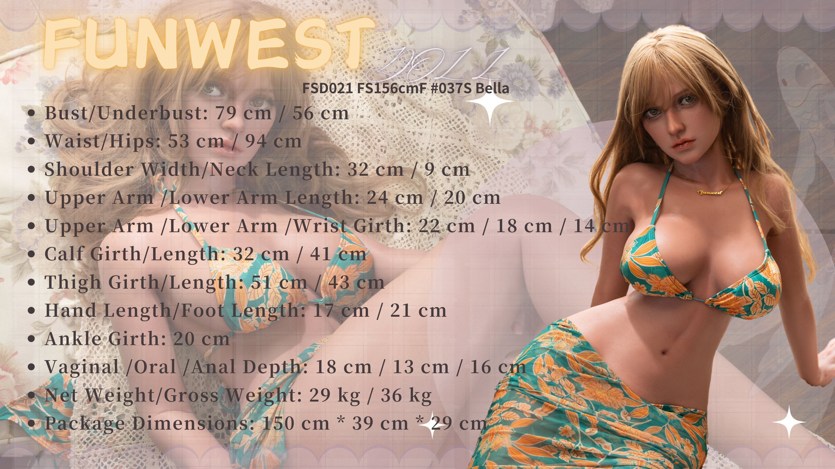 FunWest Doll 156 cm F Silicone - Bella