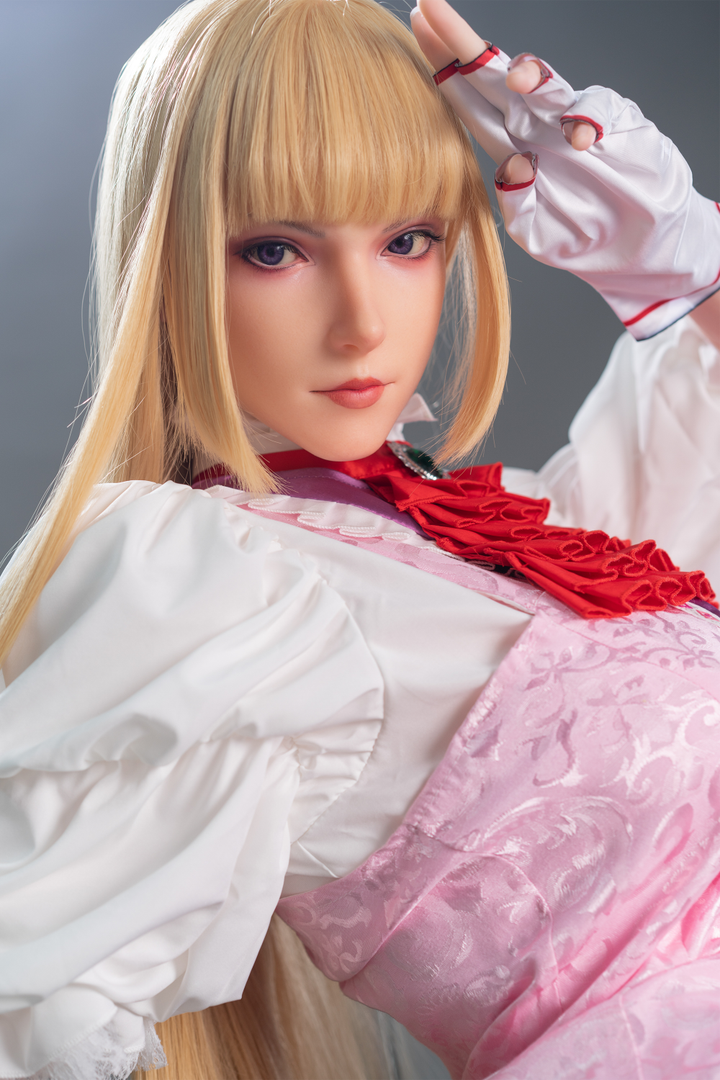 Game Lady 171 cm G Silicone - Lili wearing a white and pink outfit with red accents.