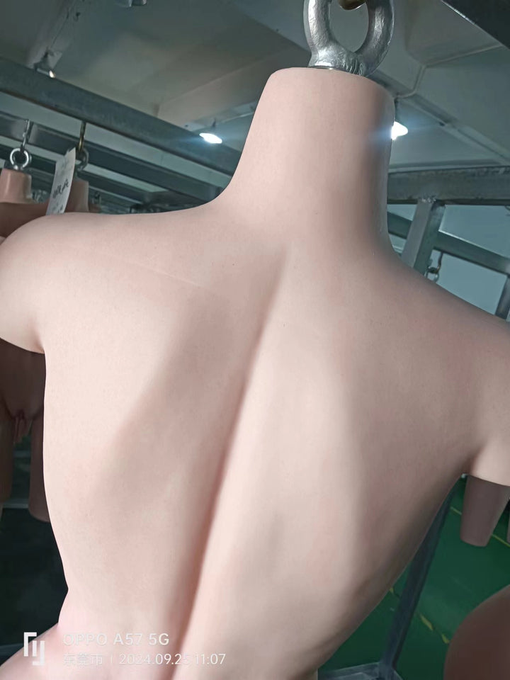 JX Doll Torse en silicone G-Cup de 85 cm avec tête en silicone dur et cheveux implantés, imperfections mineures (SG)