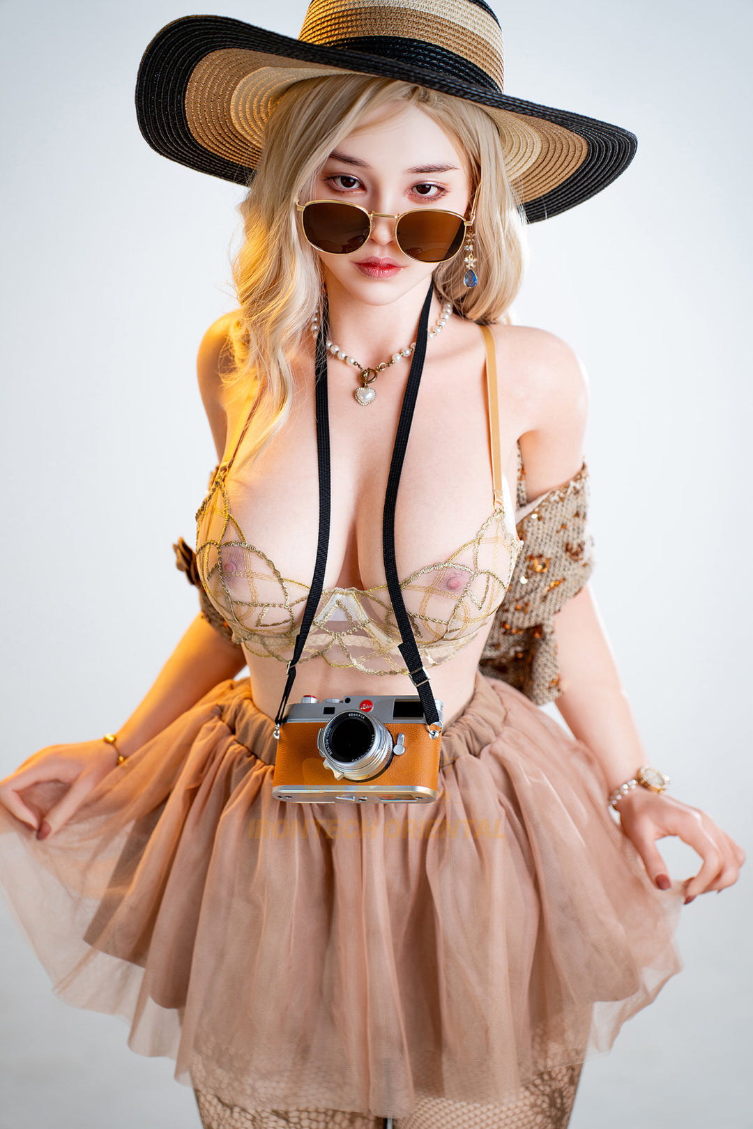 Irontech Doll 158T E Oriental Series Silicone – Eileen standing in a wide-brim hat with a layered boho outfit