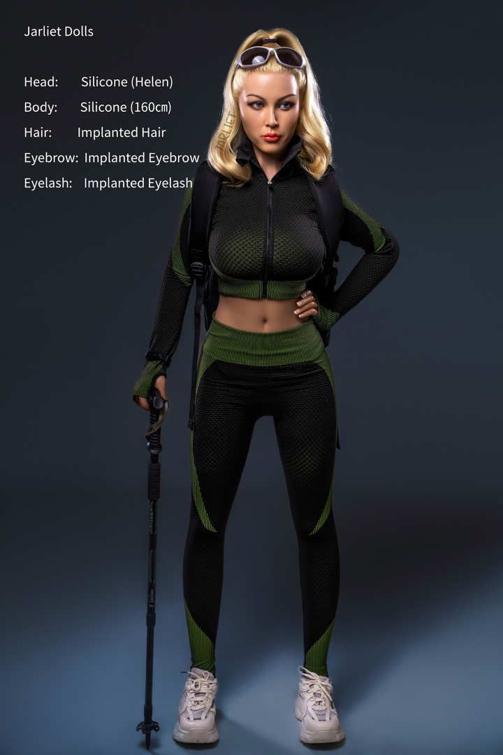 Jarliet Doll 160 cm C Silicone - Helen in green and black outfit with detailed fetaures.