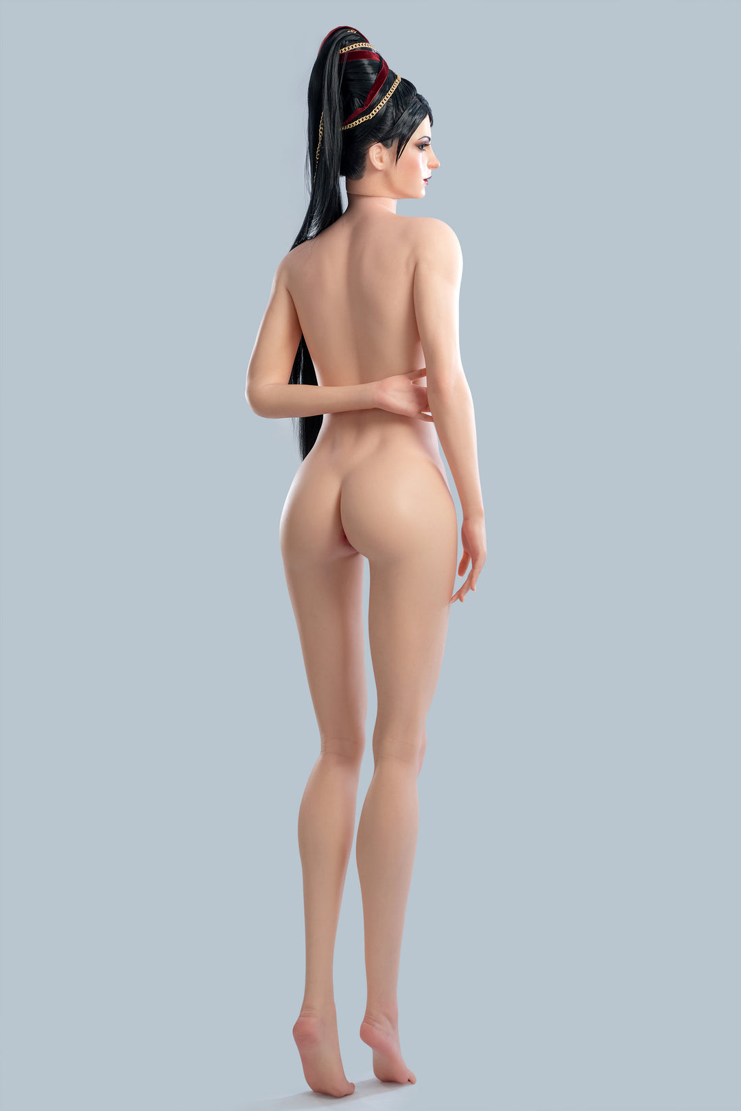 Game Lady 170 cm B-Cup Silicone Sex Doll Bayonetta – Back View