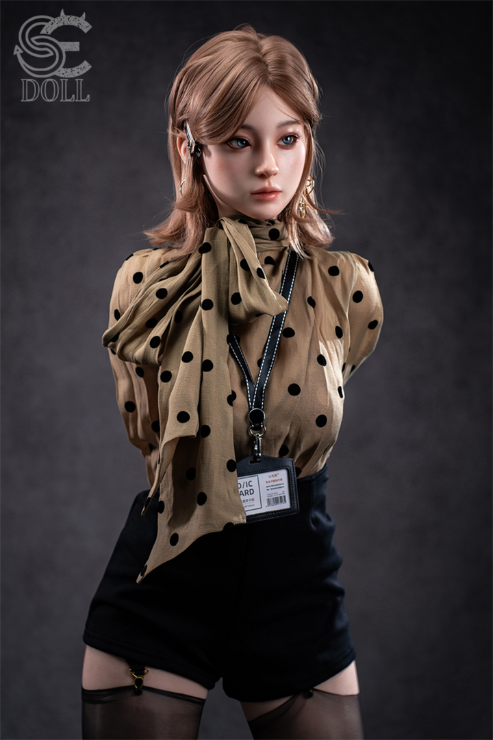 SEDOLL T153 cm A Aya Series Silicone -  Miori.C wearing a polka dot blouse and black shorts.