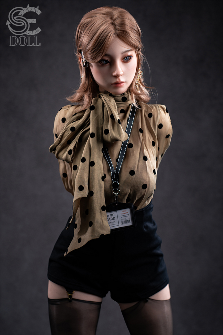 SEDOLL T153 cm A Aya Series Silicone -  Miori.C wearing a polka dot scarf and black outfit.