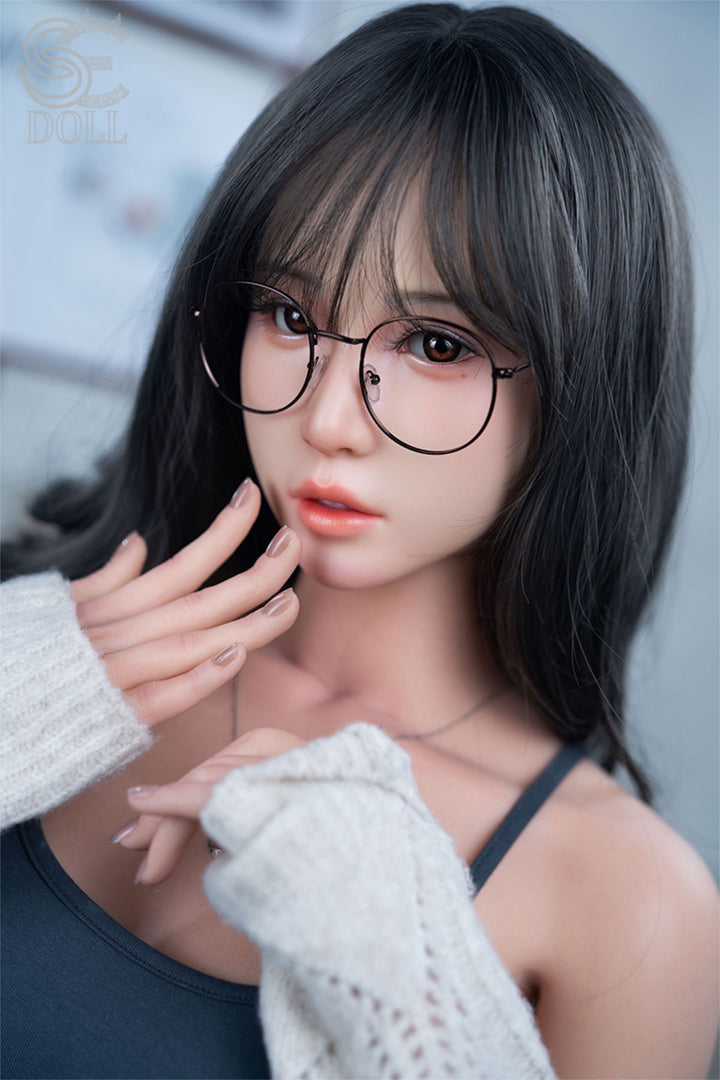 SEDOLL T160 cm C Aya Series Silicone -  Sena.A with black hair and glasses, wearing a white sweater.