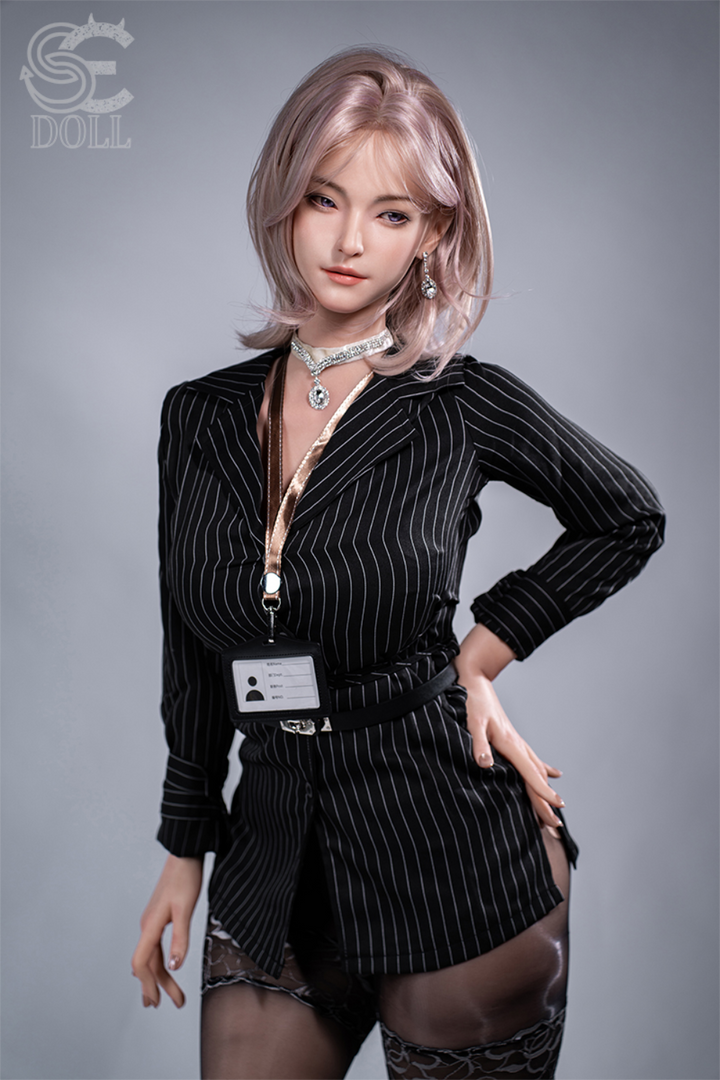 SEDOLL T160 cm C Aya Series Silicone -  Shion.B wearing a black pinstripe outfit.