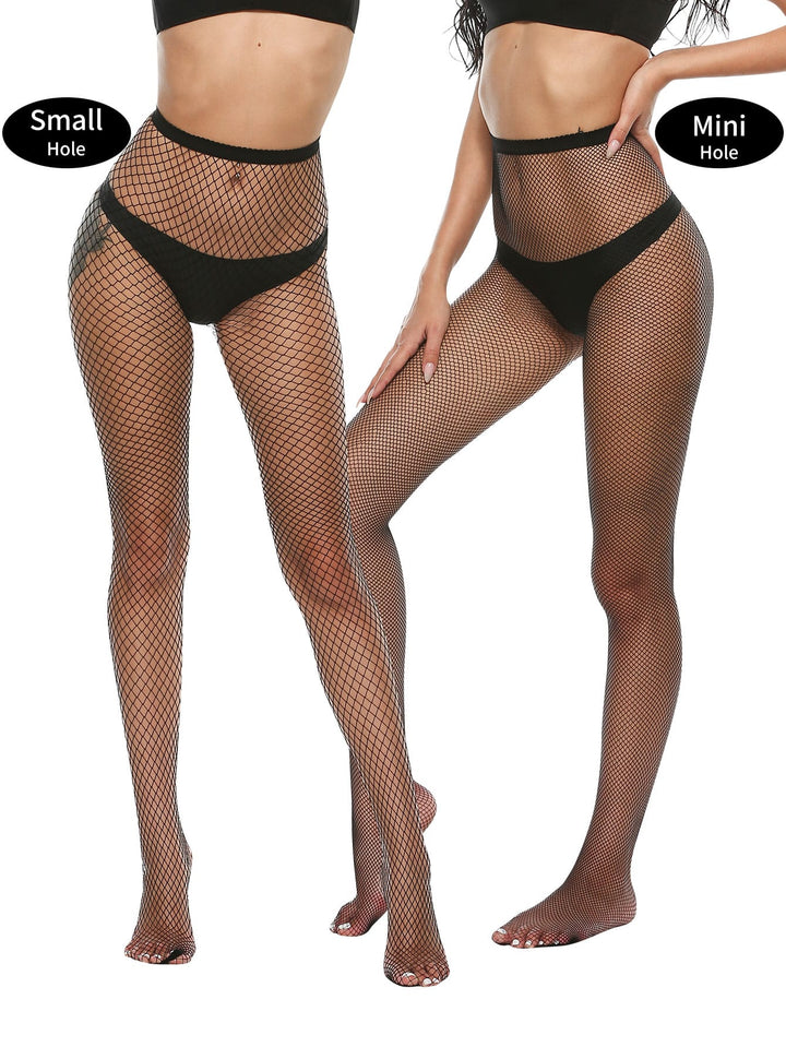 Stockings - 4 in 1 Black Fishnet Pantyhose Stockings