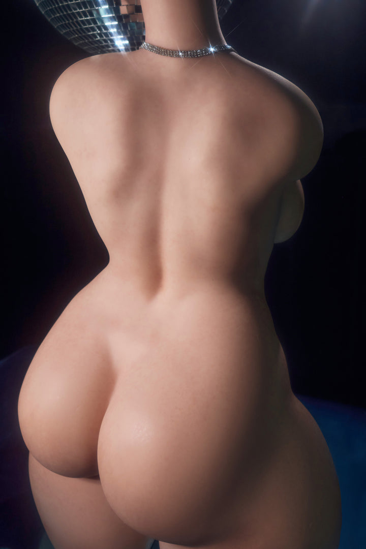 CLIMAX DOLL - ULW 885# Silicone Torso (Natural) – unclothed back view showing her narrow waist and full hips